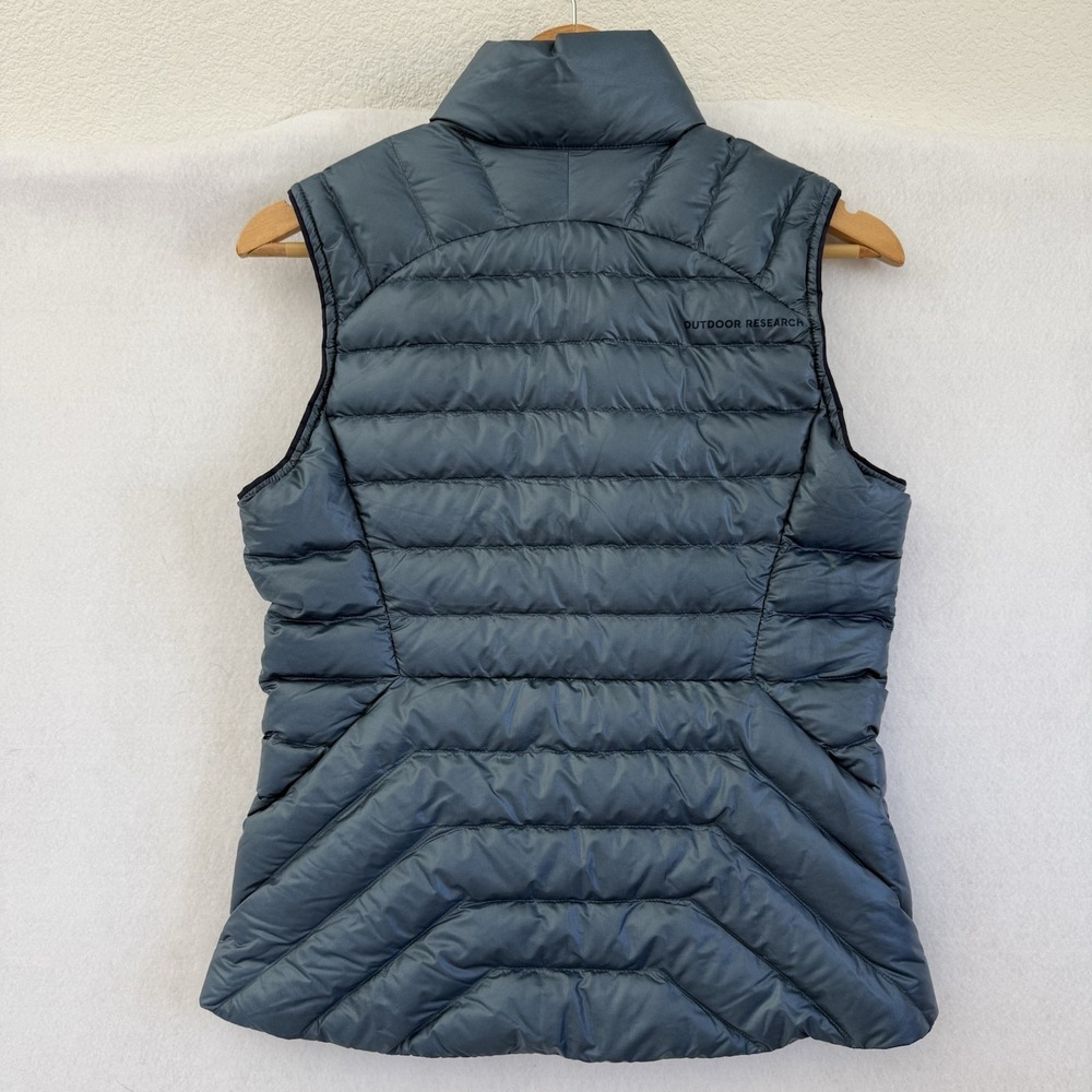 Outdoor Research Womens Helium Down Vest XS Blue Puffer Packable Outdoor - Picture 2 of 7